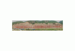 29甘肃庆阳摩崖石刻文化历史长廊总长300米高20米